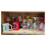 WINE GLASSES, GLASSES W/ GLASS STRAWS, MUGS