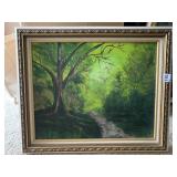 SIGNED M MARTINELLI ROADSIDE ON CANVAS