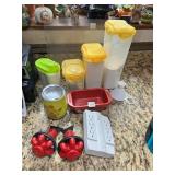 FOOD STORAGE CANISTERS, PLUG BAR, ETC.