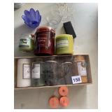 VARIETY OF NEW CANDLES AND HOLDERS