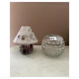 YANKEE CANDLE CRACKLE GLASS JAR CANDLE SHADE AND
