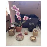 ARTIFICIAL ORCHID, OWL WAX MELTER, STORAGE BOX,