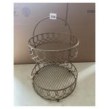 2 TIER METAL FRUIT BASKET