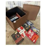STORAGE CUBE WITH LID FILLED WITH MOSTLY HARDBACK