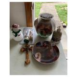 CROSS, PLATE, SNOW MAN, HOLIDAY SOAP DISH