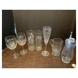 BAR GLASSES, DECANTER