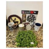 MOOSE WOVEN TRIVET, STEELERS MAGNETS, SKULL MUG,
