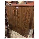 2 DOOR VHS CABINET, NO CONTENTS, VHS NOT INCLUDED