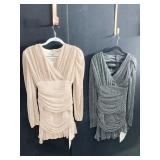 NEW CHIC WISH DRESS GOLD AND GRAY BOTH NEVER WORN