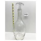 VINTAGE FLORAL DESIGNED DECANTER WITH VERY SLIGHT