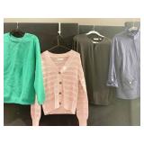 SWEATER, SWEATSHIRT, BLACK SHIRT, NAVY JACKET