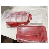 TWO LOCK N LOCK RECTANGLE COMPARTMENT CONTAINERS