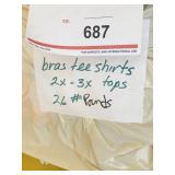 BRAS ,T SHIRTS 2X-3X TOPS 26 LBS.
