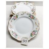 FIVE SMALL VISTA ALEGRE DESSERT PLATES WITH