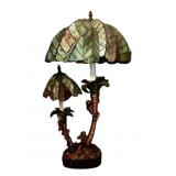 VINTAGE TIFFANY STYLE PALM TREE/MONKEY "SEE NO