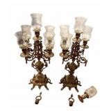 20" H CANDLEABRA W/ 1 BROKEN ARM AND FINIAL TO GO