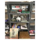 SHELF LOT INCLUDING WALL ART PRINTS, WOOD