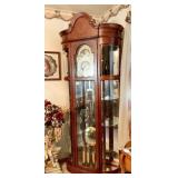 RIDGEWAY GRANDFATHER CLOCK SLASH CURIO CABINET