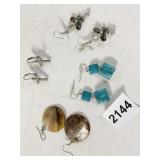 EARRINGS CROSS, TORTOISE SHELL, ETC.