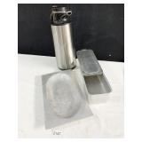 CARAFE, BREAD TIN, ETC.