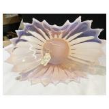PINK IRIDESCENT FOSTORIA BOWL 13.5 INCHES WIDE X