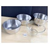 MIXING BOWLS STAINLESS & GLASS