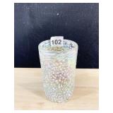 IRIDESCENT CYLINDER GLASS 5 1/4" MADE IN MEXICO