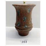 HAND TURNED CLAY VASE SIGNED BY ARTIST