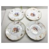 PAINTED PANSIES DINNER PLATES (4)