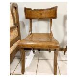 CURVED BACK SABER LEGGED CHAIR W/ INSET BACK AND