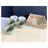 SIGNATURE CONDIMENT HOLDERS, WOVEN BASKET