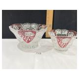 RUBY ETCHED 2 BOWLS
