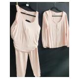3 PIECE SOMA OUTFIT LOUNGE WEAR MED PINK
