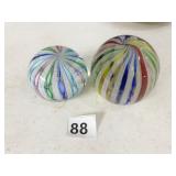TWO MURANO GLASS PAPERWEIGHTS