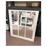 32X35 6 PANEL WHITE FRAMED WALL MIRROR