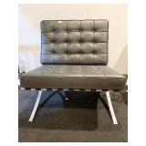 MCM BLACK LEATHER CUSHIONED METAL BASED SITTING