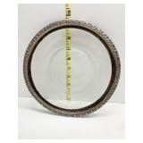 WESTMORELAND STERLING RIMMED ETCHED FLOWERS PLATE