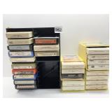 VARIOUS 8-TRACK CASSETTES AND ORGANIZERS