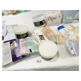 DOVE SOAP, COSMETICS, HAIR PRODUCTS SOME USED