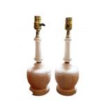 FROSTED GLASS LAMPS NO SHADES 15.5"H