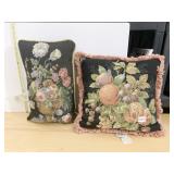 2 COORDINATING TAPESTRY THROW PILLOWS