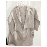 GREY COTTON LAYERED SKIRT WITH MATCHING BELT AND