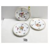 MEISSEN SMALL FLORAL PLATES (3)