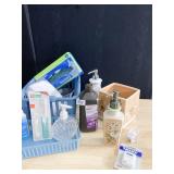 TISSUE BOX COVER, SOAP DISH, TOOTHBRUSH HOLDER,