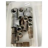 STEEL GAS PIPE W/ PLASTIC BIN