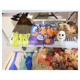 WOVEN BASKET, FLAGS,