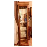 LIGHTED CURIO 5 SHELF GLASS & MIRRORED BACK 72.5"