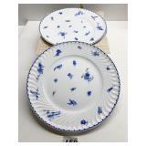 VISTA ALEGRE BLUE BIRD PATTERNED SALAD PLATES (6)