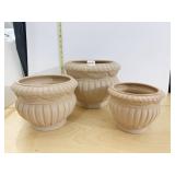 SET OF 3 TERRACOTTA PLANTERS, NEW, 3 SIZES
