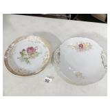 TWO HAND PAINTED PLATES ONE VICTORIA AUSTRIA, ONE